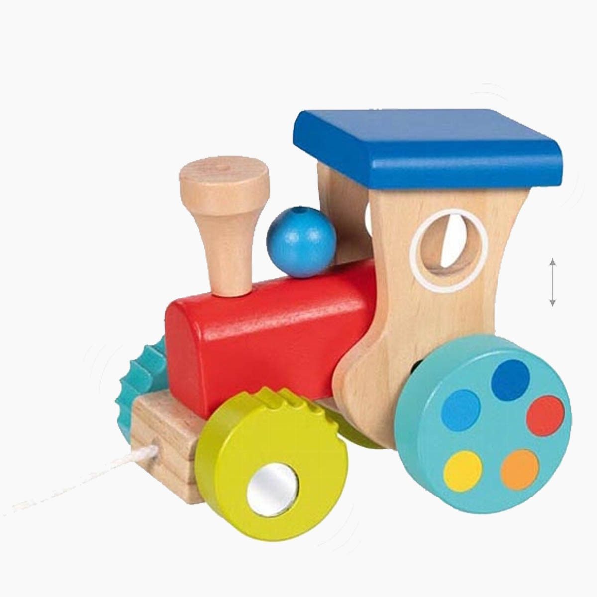 goki Nachziehfahrzeug Die Zieh-Lokomotive Jumping Loko, (packung, 1-tlg), Bewegungsanreiz mit überraschendem Lauf