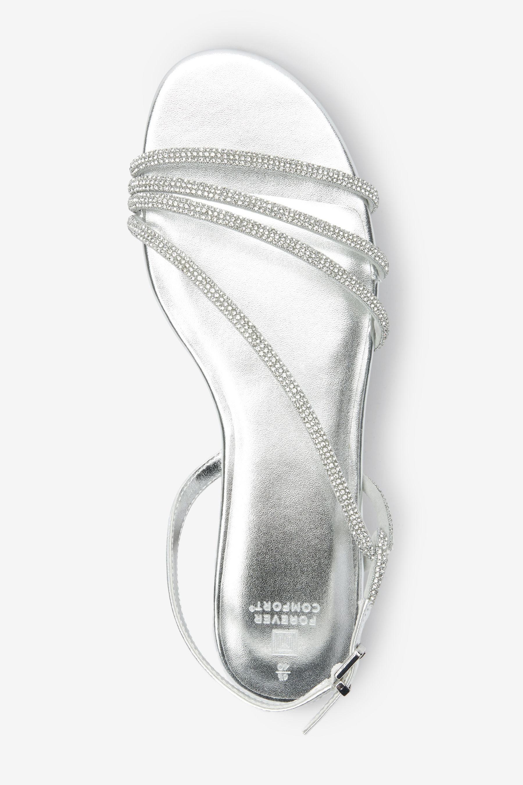 Next Forever Comfort® Glitzernde Riemchensandalette Riemchensandale Silver (1-tlg)