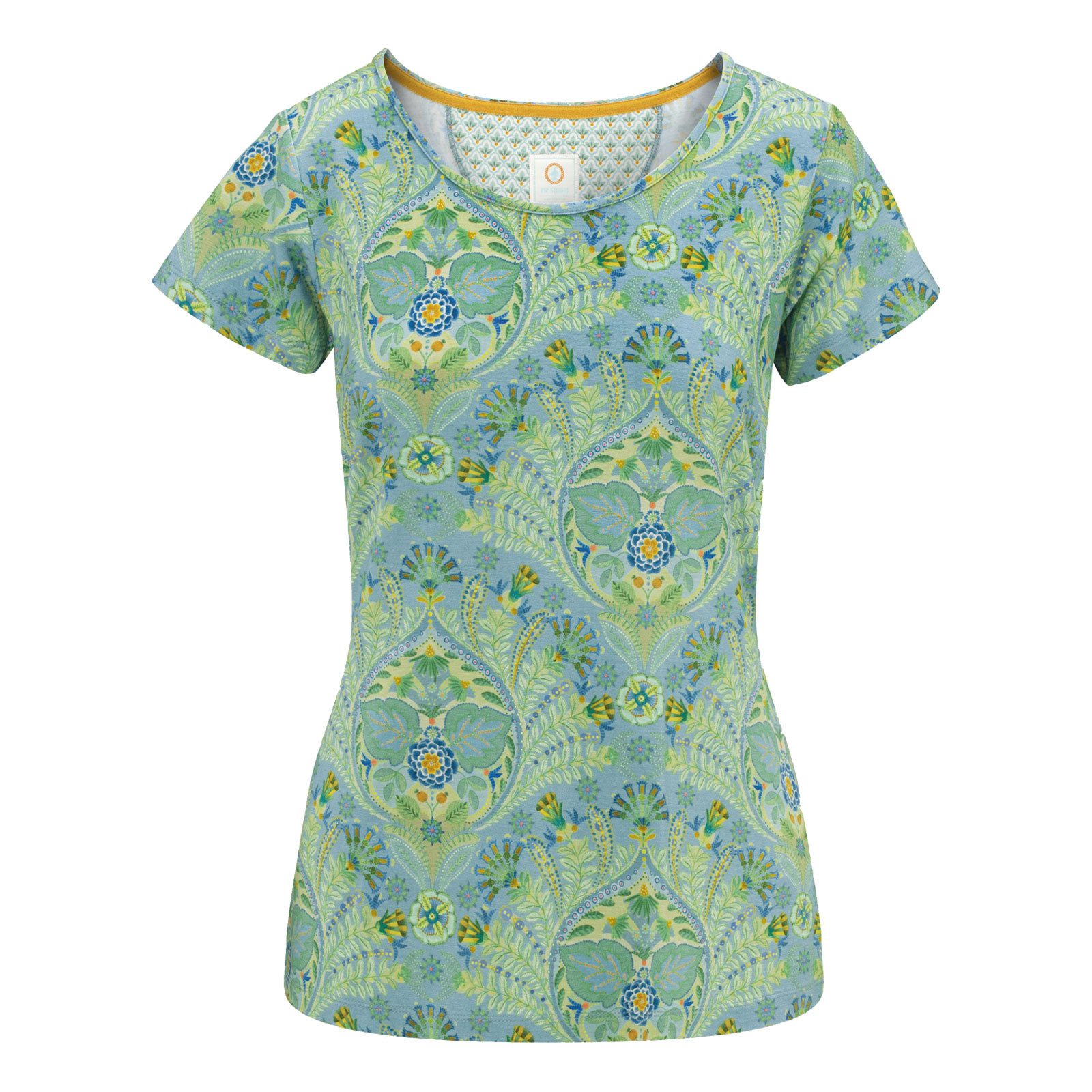 PiP Studio T-Shirt Tilly Short Sleeve Top Alba mit floralem Muster