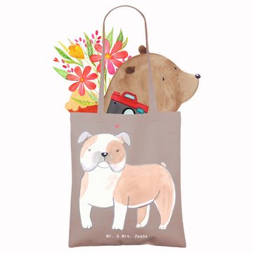 Mr. & Mrs. Panda Tragetasche Englische Bulldogge Moment - Braun Pastell - Geschenk, Einkaufstasche (1-tlg), Modisches Design