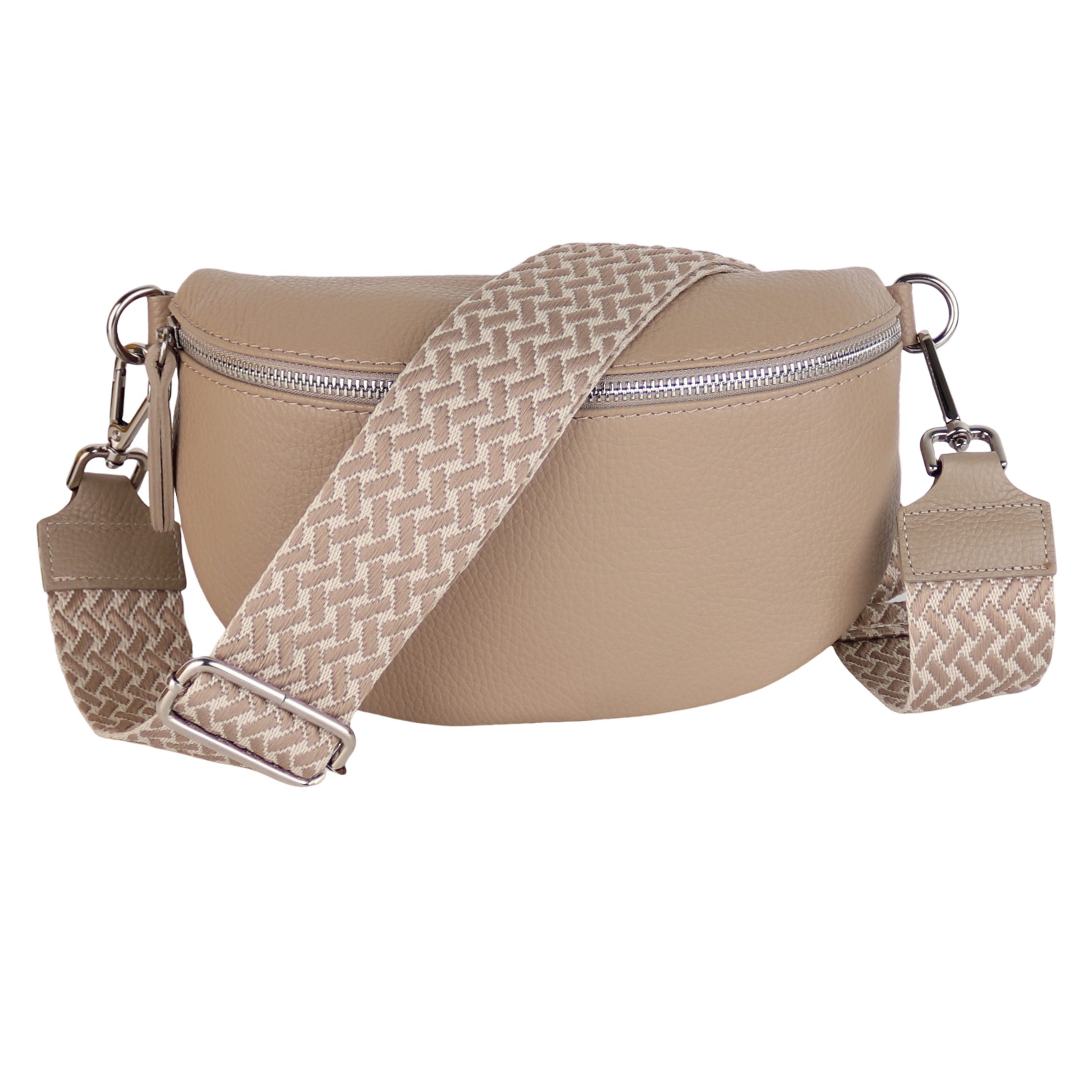 Bauchtasche Damen, Echtleder, Leder, Made in Italy, Umhängetasche, Brusttasche