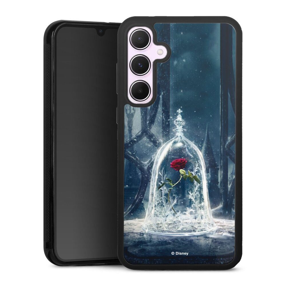 DeinDesign Handyhülle Die Schöne und das Biest Disney Princess Rose Rose Under Glass Movie, Samsung Galaxy A55 5G Gallery Case Glas Hülle