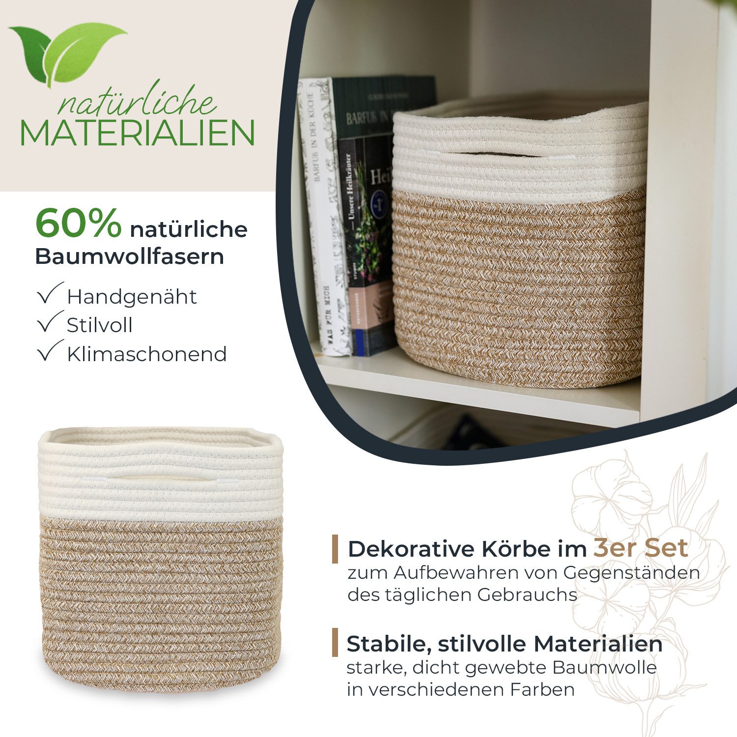 HMF Aufbewahrungskorb Aufbewahrungskorb mit versteckten Griffen, günstig online kaufen