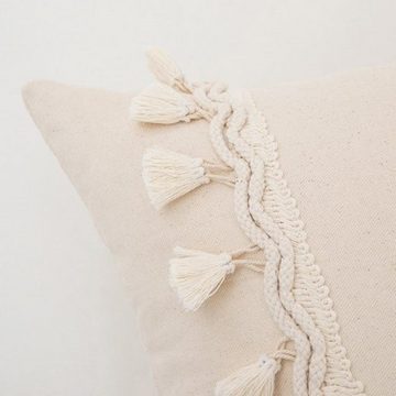 Kissenbezug Kissenhülle 4 Stück Quaste Kissenbezug Boho Deko für Sofa Kein Kern, Fivejoy, 45x45 cm