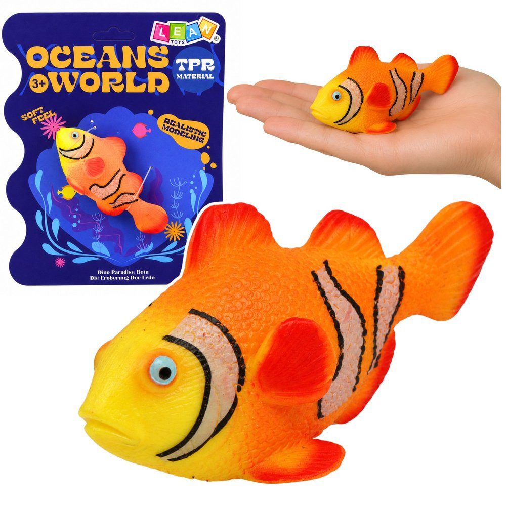 Wisam Lernspielzeug Clownfisch-Gummifischfigur, dehnbar, realistischer Meeresfisch, 10 cm