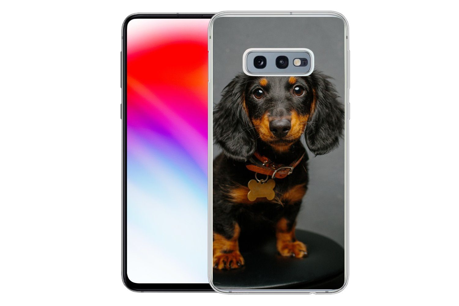 MuchoWow Handyhülle für Samsung Galaxy S10e Studiofoto eines Dackelwelpen, Phone Case, Silikon, Schutzhülle Dünn