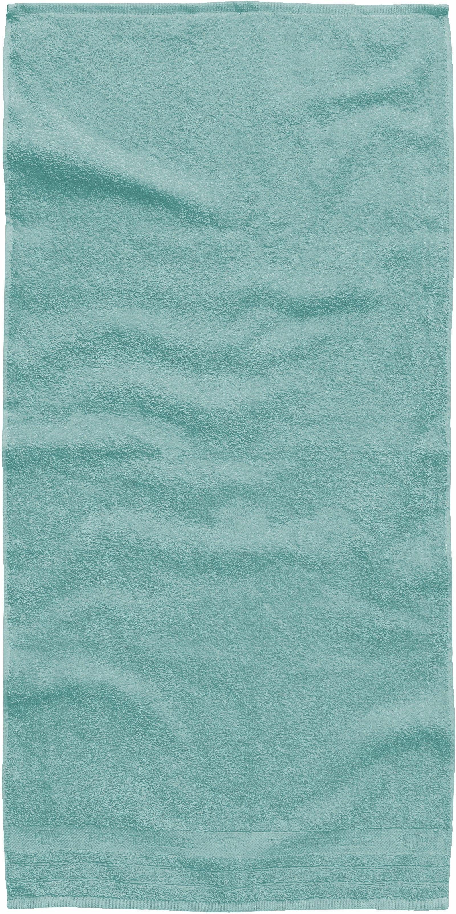 (1-St), TOM Bath, Logo Badetuch mit Color aquablau TAILOR HOME Bordüre in Walkfrottee