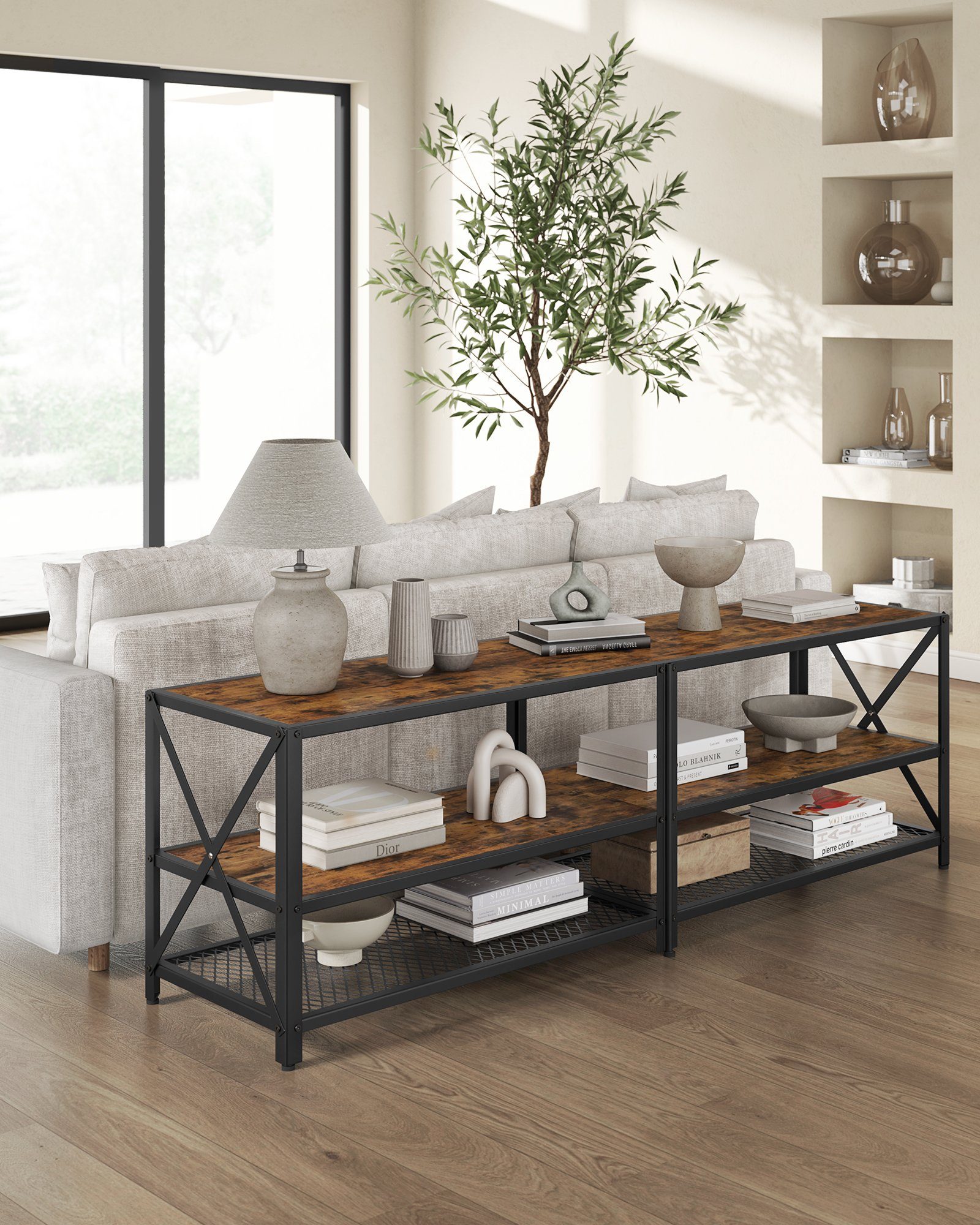 VASAGLE Lowboard Fernsehtisch, 140/160/178 cm Breite, mit Ablagefächern günstig online kaufen