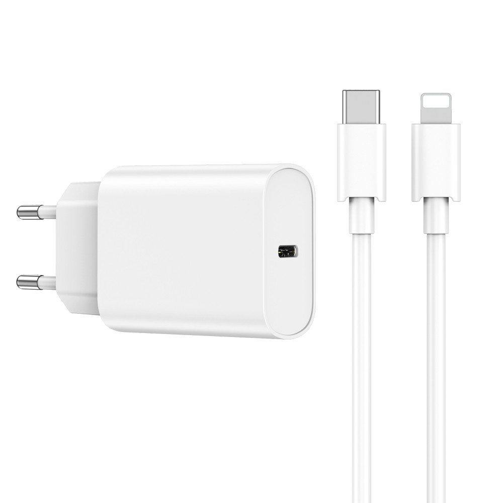 Wiwu Wi-U001 PD 20W 1x USB-C + Kabel USB-C - kompatibel mit iPhone Smartphone-Ladegerät