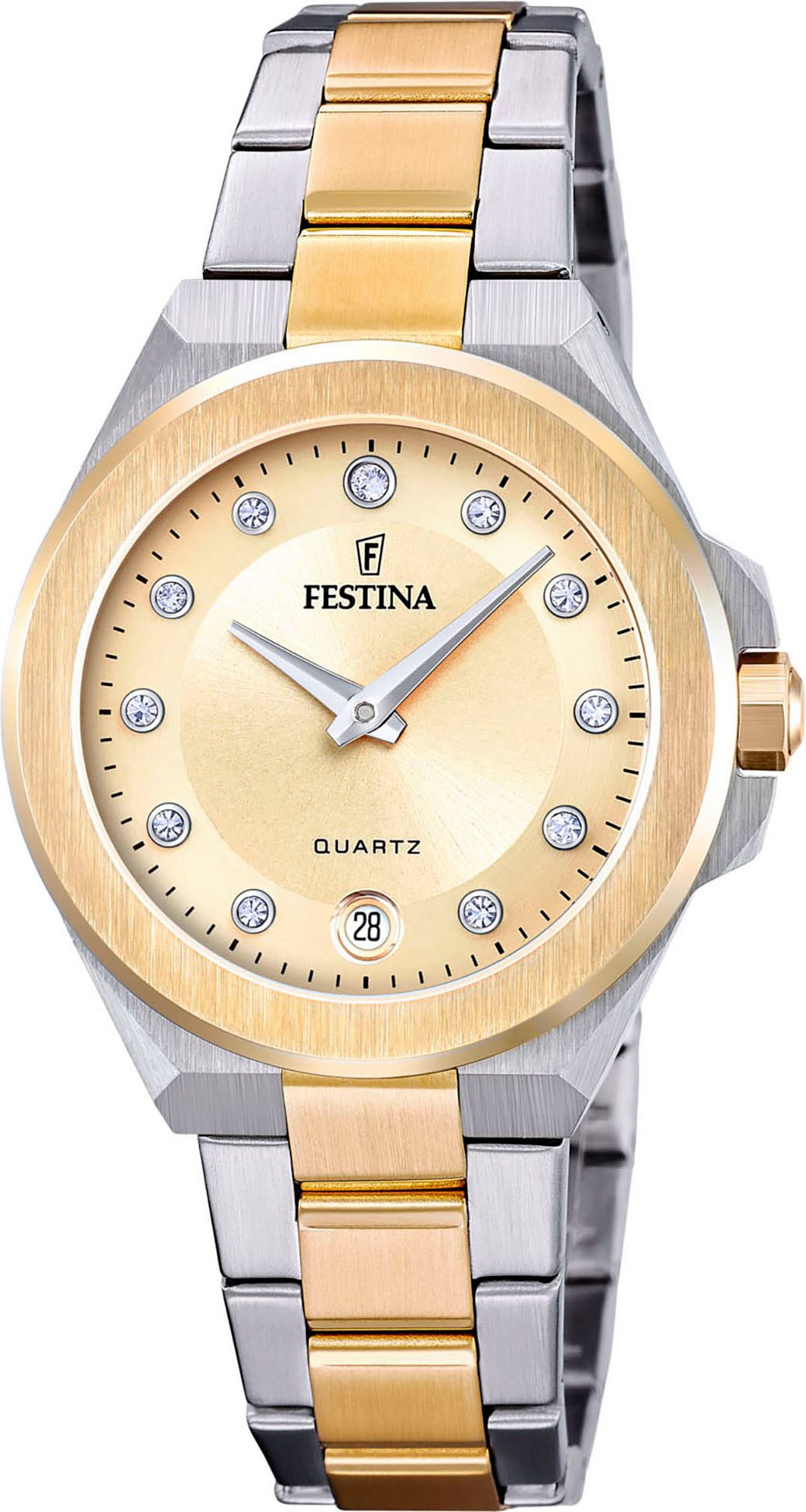 Festina Quarzuhr Mademoiselle F20702/2, Armbanduhr, Damenuhr, Edelstahlarmb günstig online kaufen