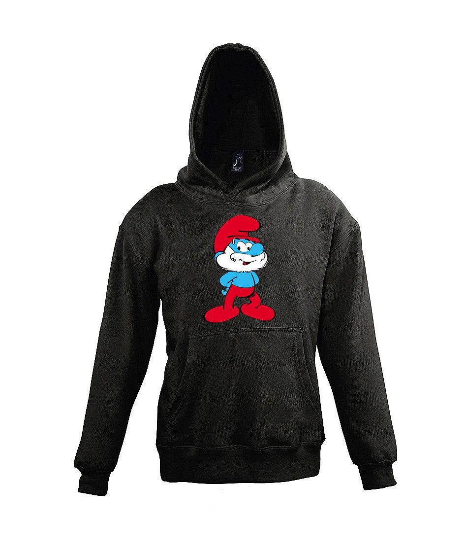 Youth Designz Kapuzenpullover Papa Schlumpf Kinder Hoodie Pullover mit Lustigem Print Schwarz