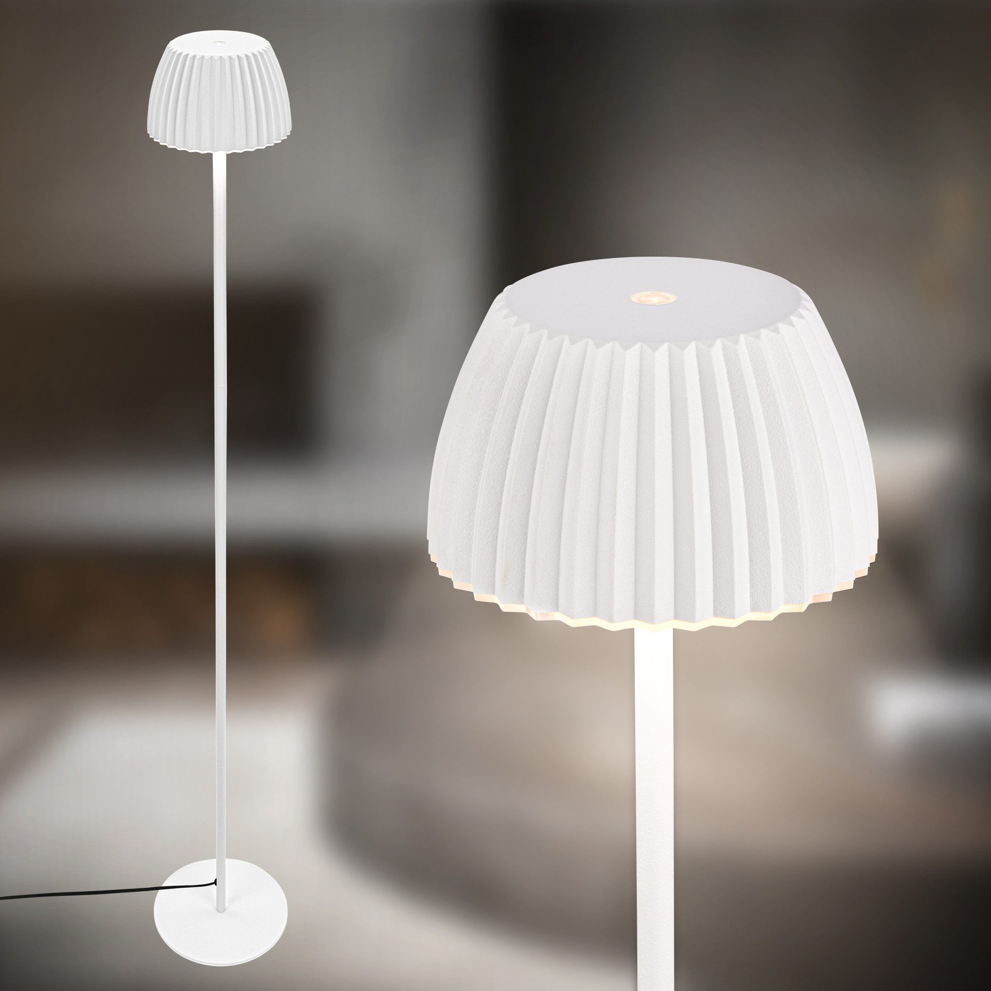 Briloner Leuchten LED Stehlampe Stehleuchte geriffelt Lichtkante Leseleuchte Wohnzimmer Schlafzimmer, LED fest integriert