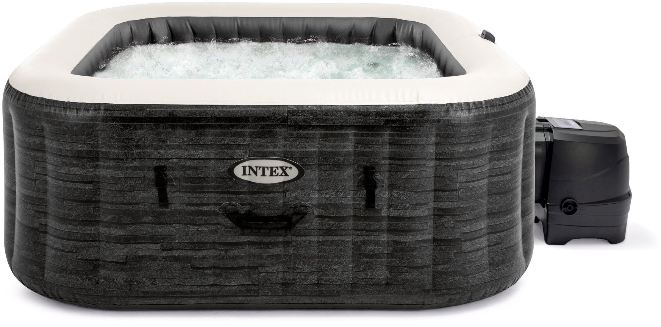 Intex Whirlpool »PureSpa Greystone Deluxe 4P«, aufblasbares Aufstellbecken, grau, in verschiedenen Größen