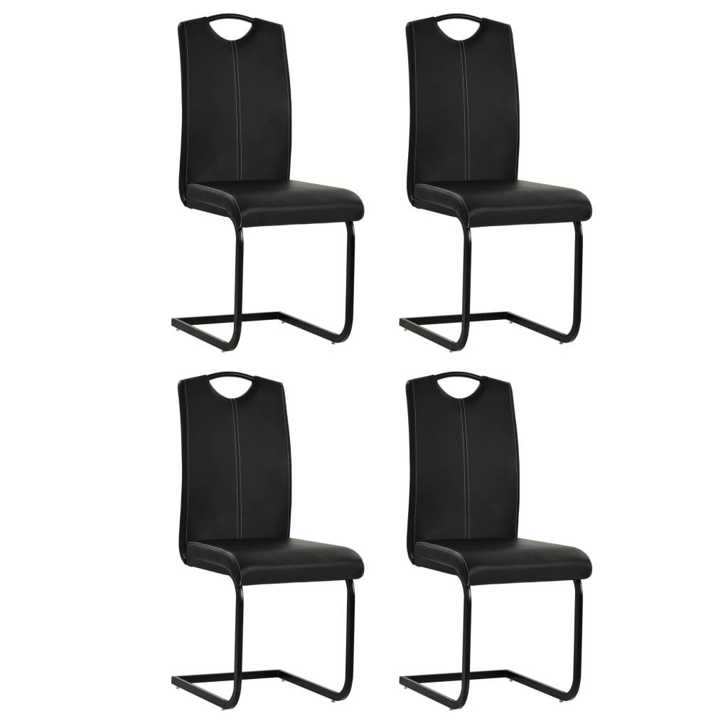 vidaXL Esszimmerstuhl Freischwinger 4 Stk. Schwarz günstig online kaufen