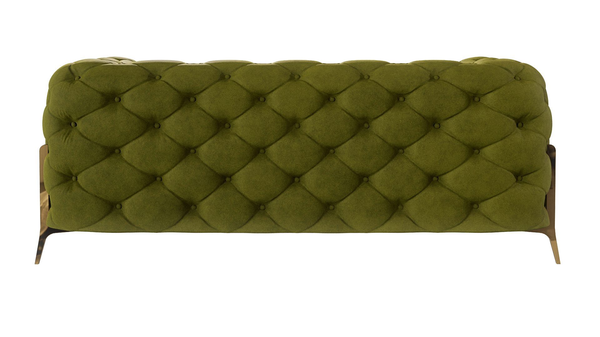 S-Style Möbel Chesterfield-Sofa 2 -Sitzer Ashley mit Goldenen Metall Füßen, mit Wellenfederung