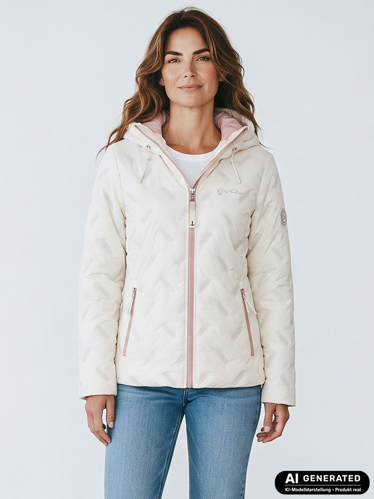 Dry Fashion Steppjacke Damen Steppjacke Scharbeutz - Gesteppte Outdoor-Jacke Winterjacke Wind- & wasserabweisend, Tailliert, Gefüttert, Verstellbare Kapuze