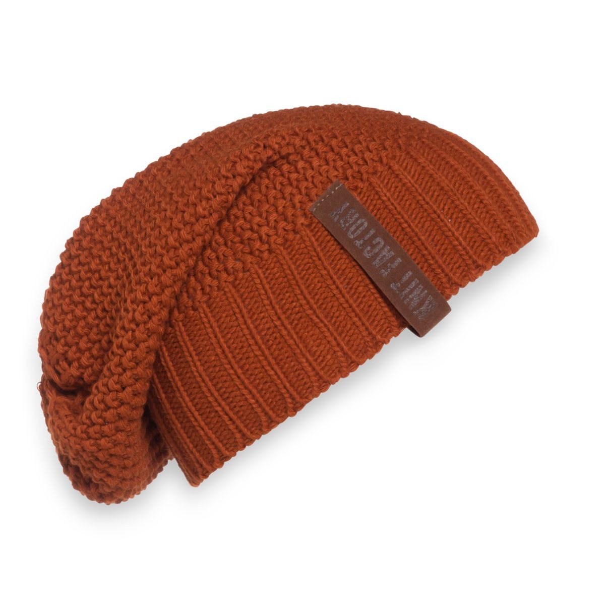 Knit Factory Strickmütze Coco Mützen One Size Glatt Rot (1-St) Mütze Strickmütze Kopfbedeckung Hut Wollmütze