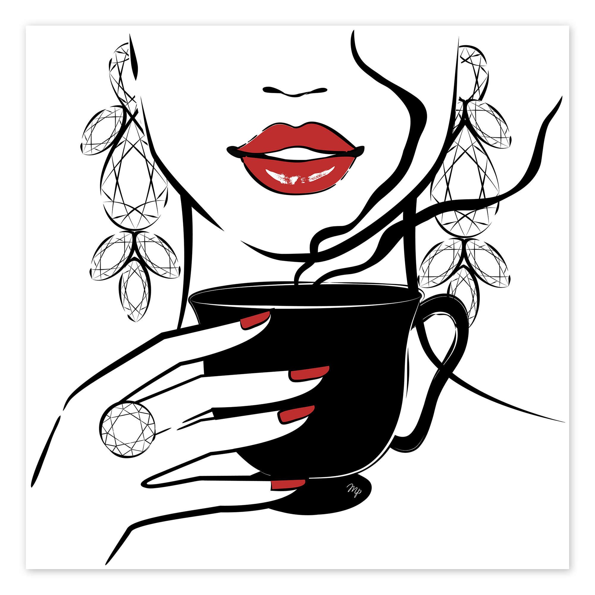 Posterlounge Poster Martina illustration, Kaffee-Zeit, Küche günstig online kaufen