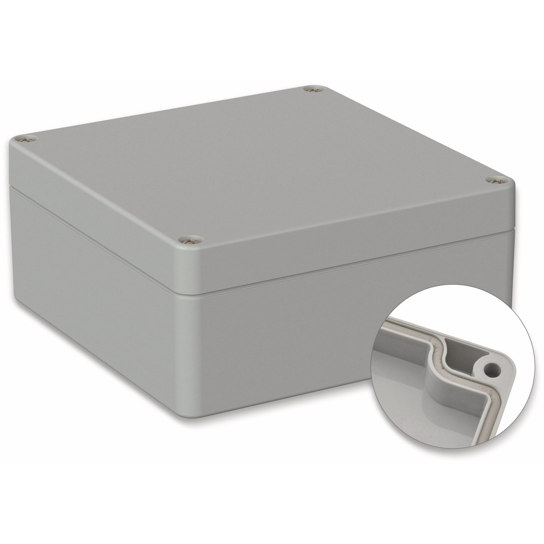 Pollin Verteilerbox POLLIN, Polycarbonat Gehäuse, 122 x 120 x 55 mm, IP66, Lichtgrau