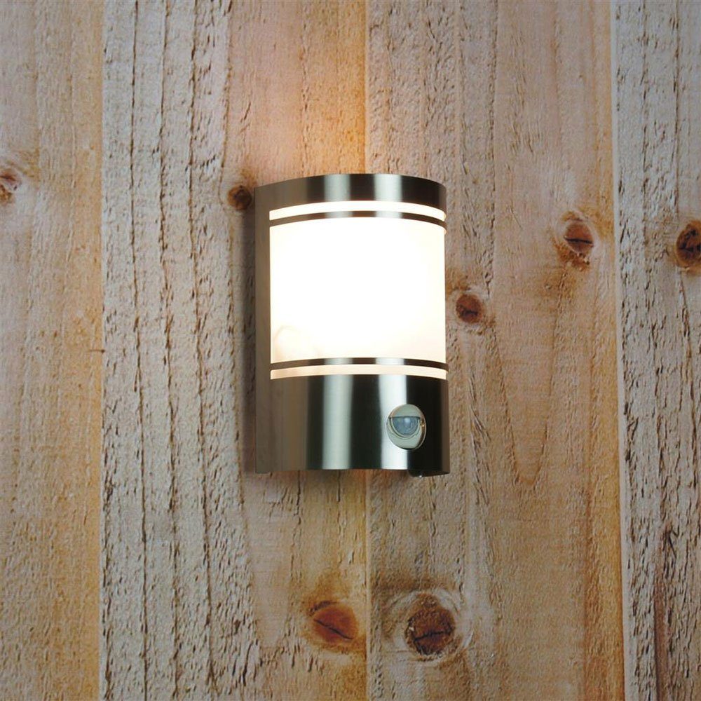 etc-shop Außen-Wandleuchte, Leuchtmittel Außen Warmweiß, Watt inklusive, LED Haus Leuchte Bewegungsmelder Tür 4 Licht Wand Lampe