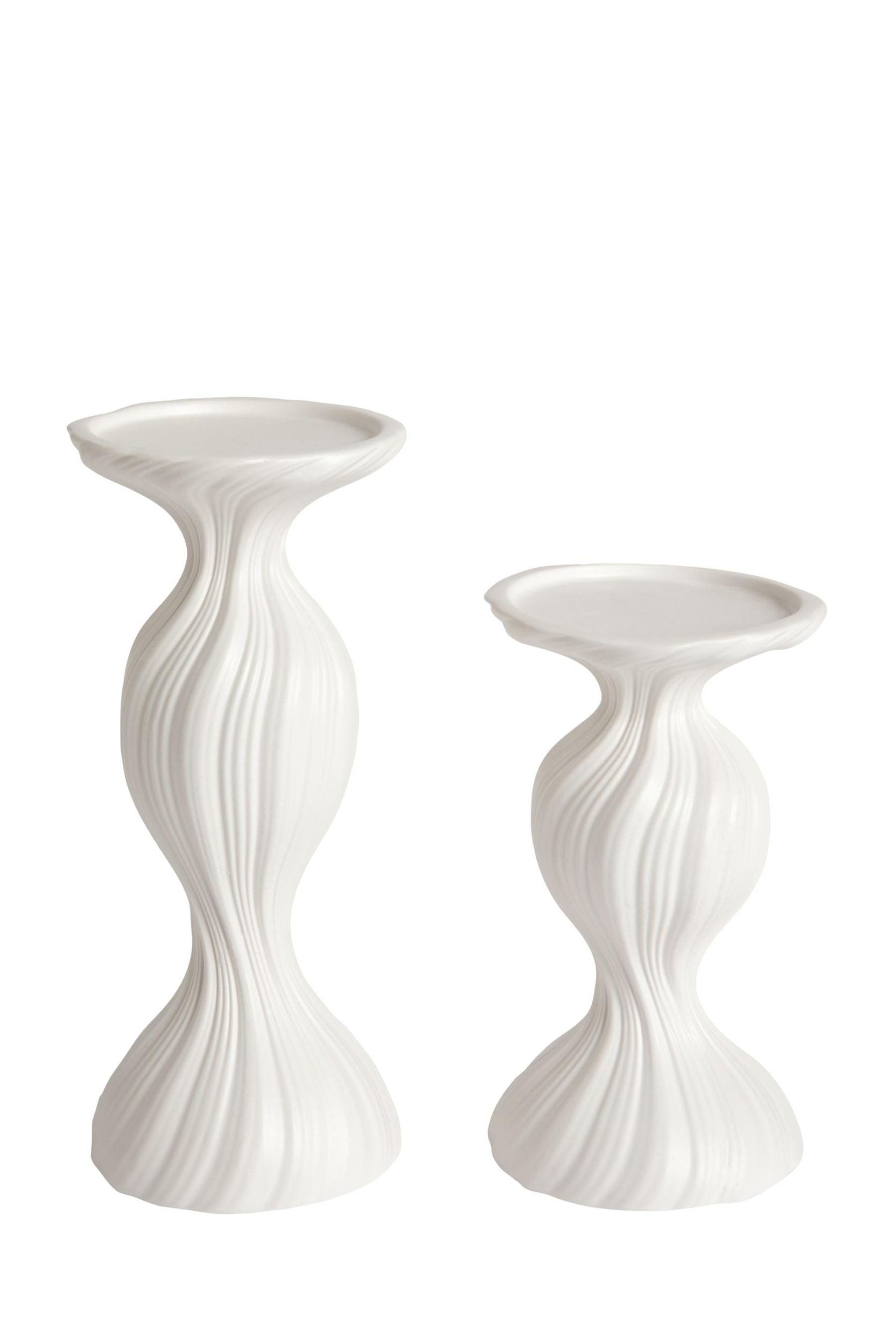 Next Kerzenhalter Kerzenständer in Faltenoptik, 2er-Set