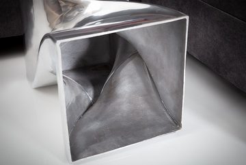 riess-ambiente Beistelltisch TWIST 30cm silber, Hocker · Metall · Modern Design · poliert