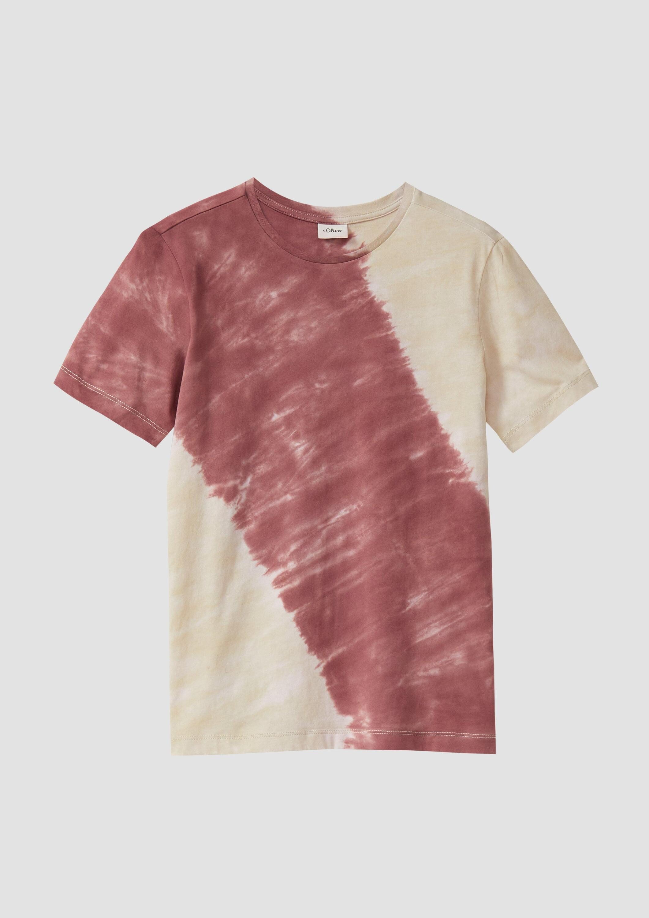 s.Oliver Kurzarmshirt T-Shirt T-Shirt mit Batik-Effekt