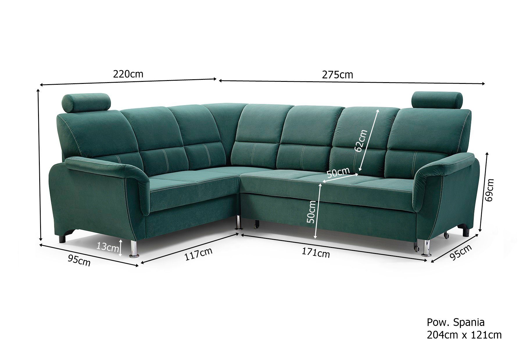 Ecksofa Grün Ecksofa Schlaffunktion mit Funktionelles Siblo Daliana