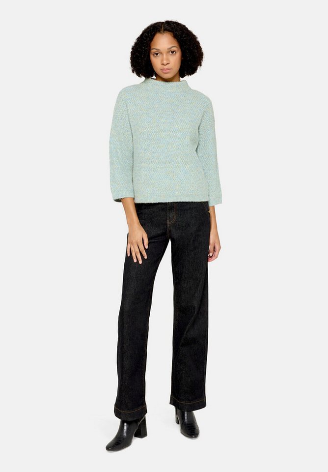 Cartoon Strickpullover Damen mit Stehkragen (1-tlg)