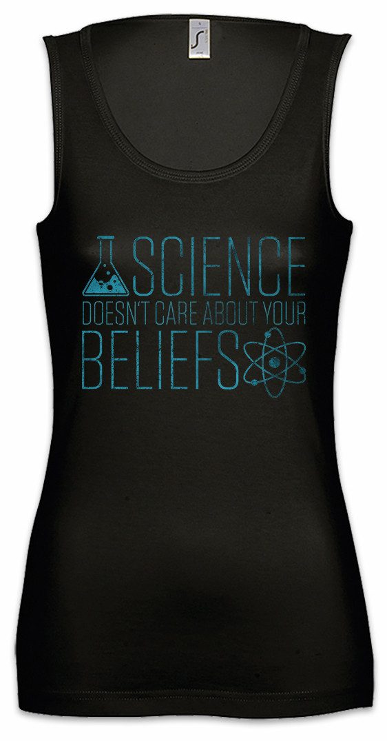 Tanktop Science Doesn't Care Ärmelloses Damen T-Shirt Atheist Atheismus