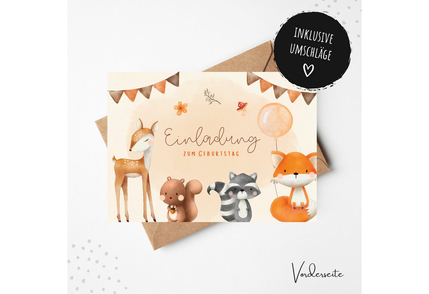 Thumbnail - MeinBaby123® Einladungskarten Kindergeburtstag inkl. 10 Umschläge, Kindergeburtstag Jungs und Mädchen, Geburtstagseinlad...
