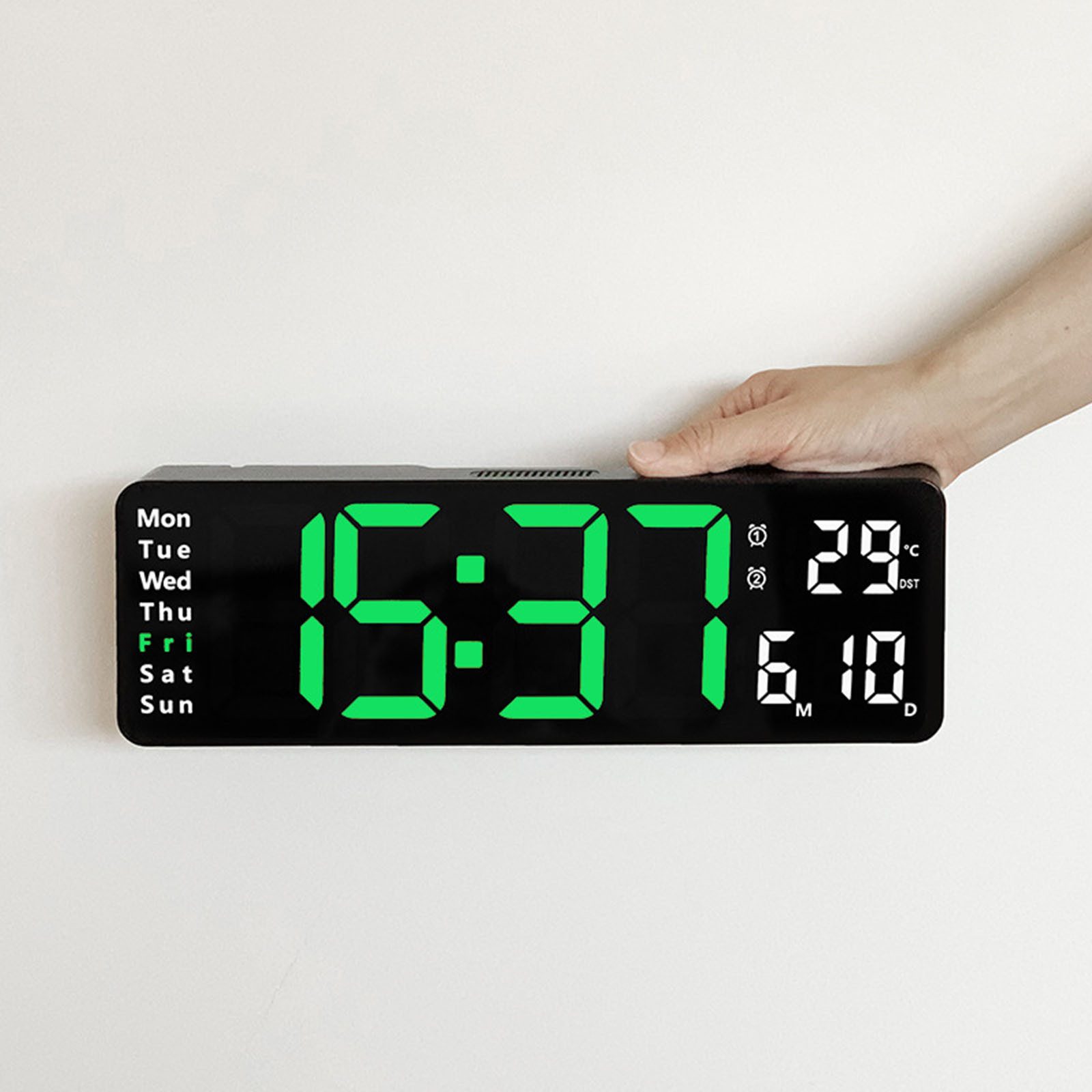 OKWISH Wanduhr 13 Zoll LED Digitale günstig online kaufen