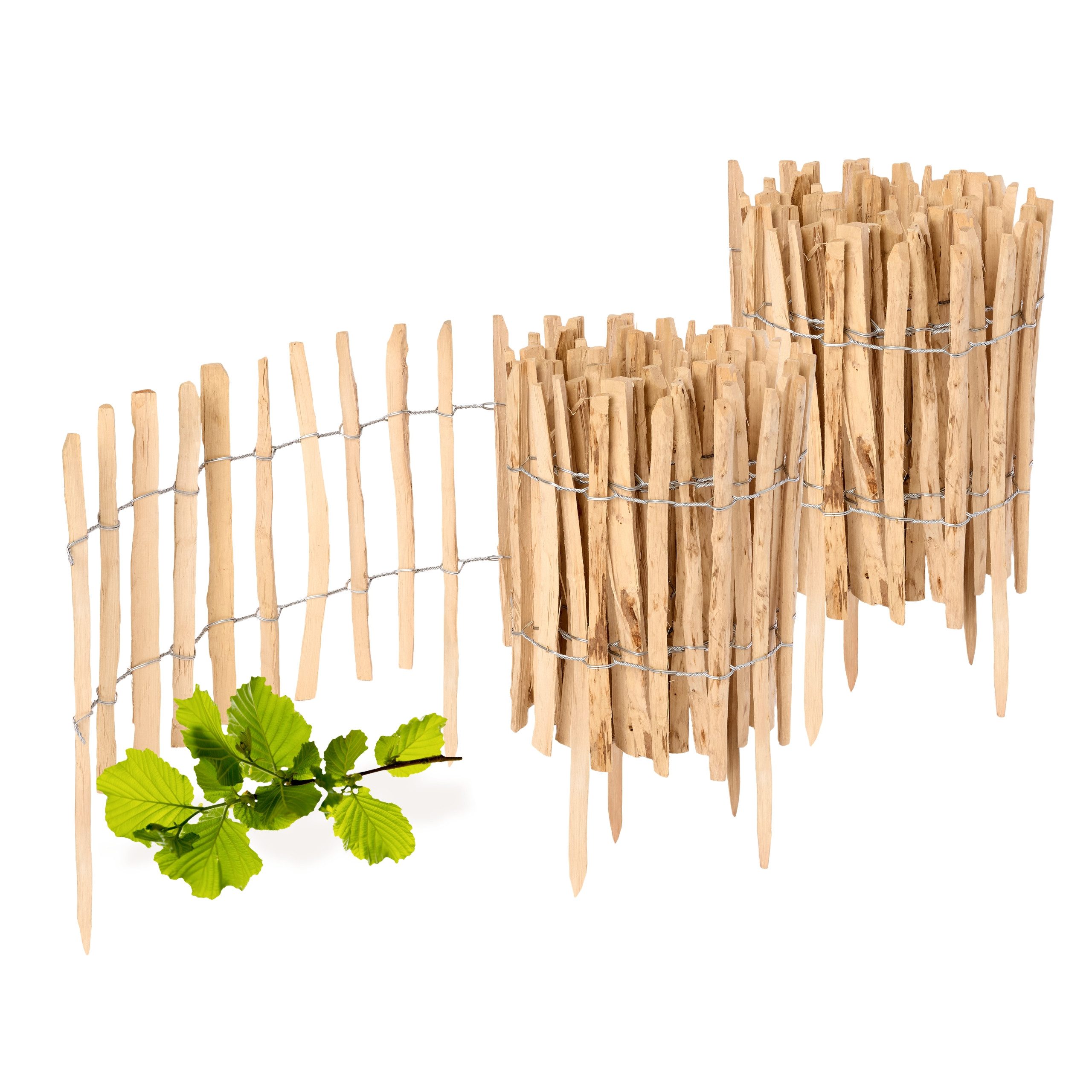Garronda Zaun Staketenzaun 2 St 35cm x 5m zum Stecken aus Holz – Gartenzaun günstig online kaufen