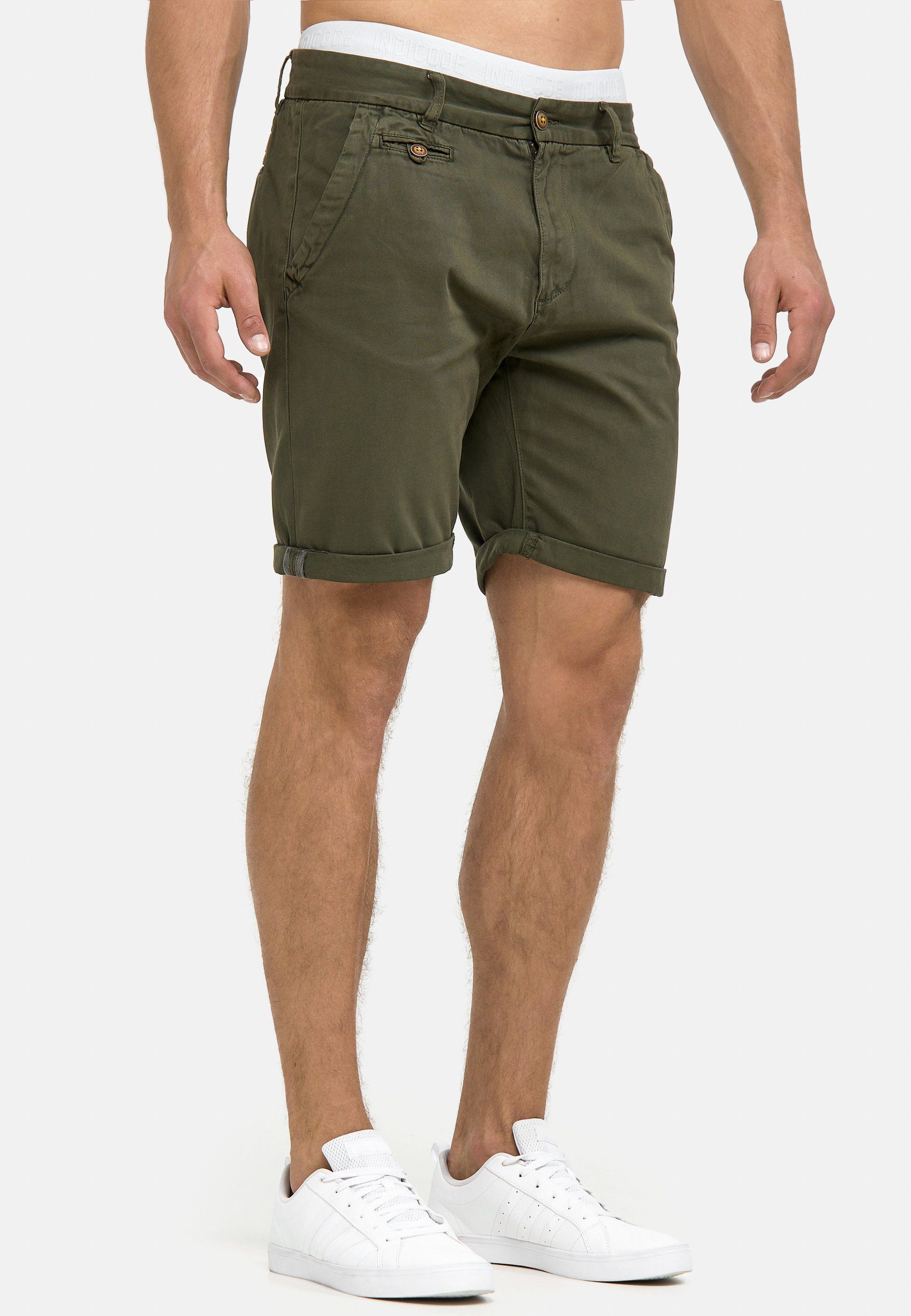 Indicode Chinoshorts Herren Cuba Chino Shorts Herrenshorts aus Baumwollgemisch
