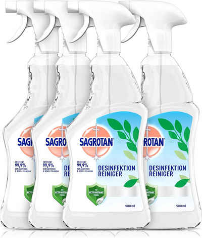 SAGROTAN für die tägliche, sanfte Reinigung Oberflächen-Desinfektionsmittel (Spar-Pack, [4-St. Desinfektionsspray für Flächen (4 x 500ml)