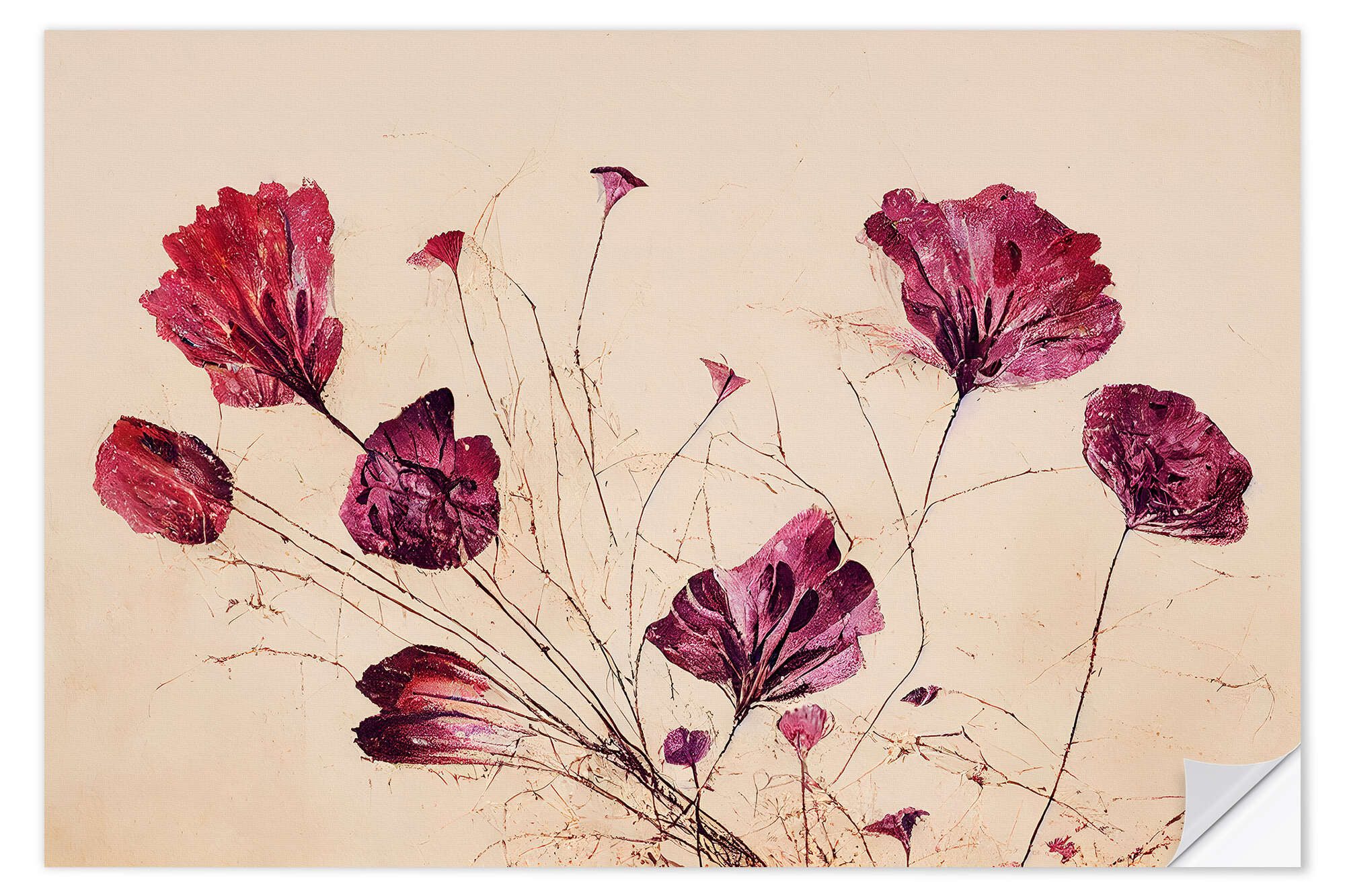 Posterlounge Poster treechild, Trockenblumen in Pink, Illustration