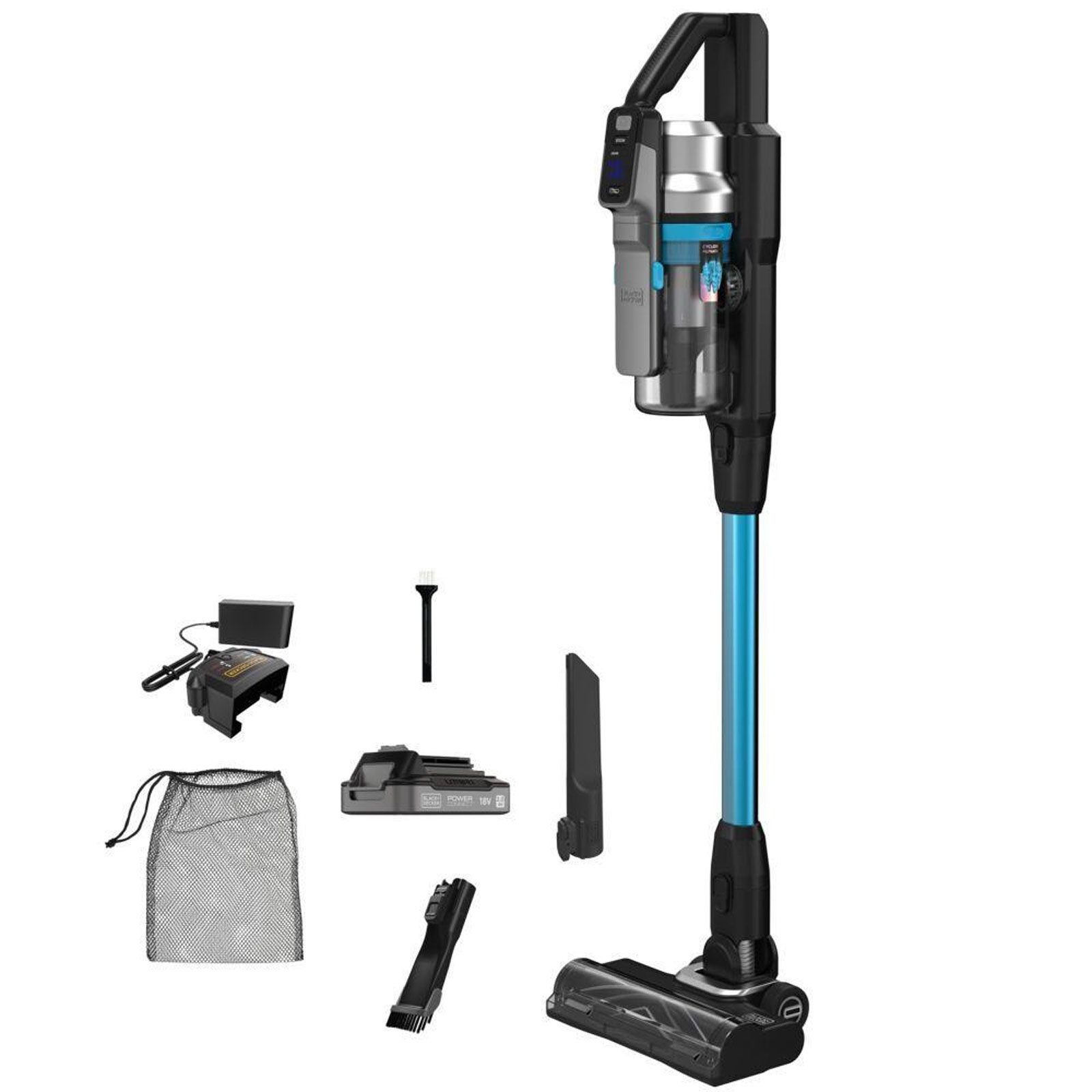 Black + Decker Akku-Hand-und Stielstaubsauger Black + Decker Premier 18V, Kabelloser Akku-Staubsauger, 18V, leicht und handlich
