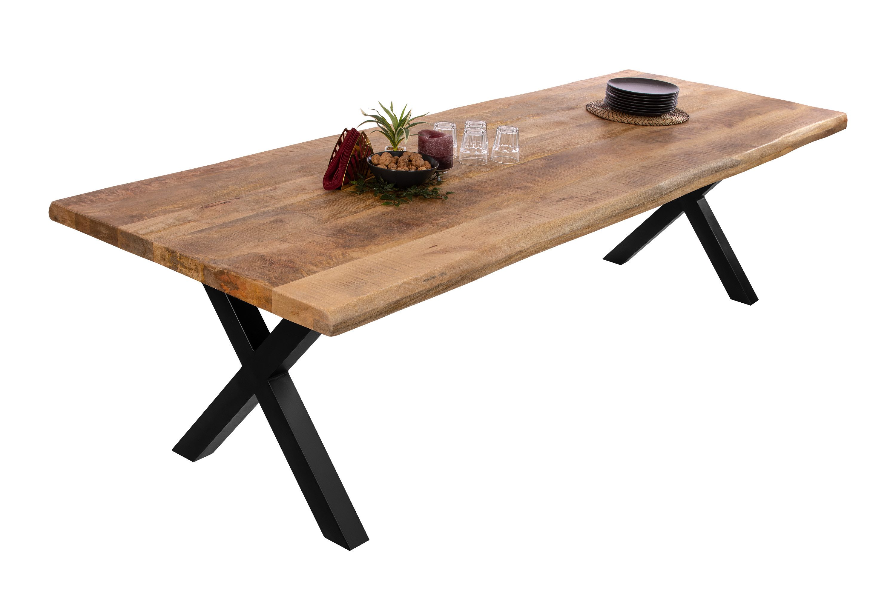 Loreno® Baumkantentisch Cali, massives Mangoholz, Baumkante, günstig online kaufen