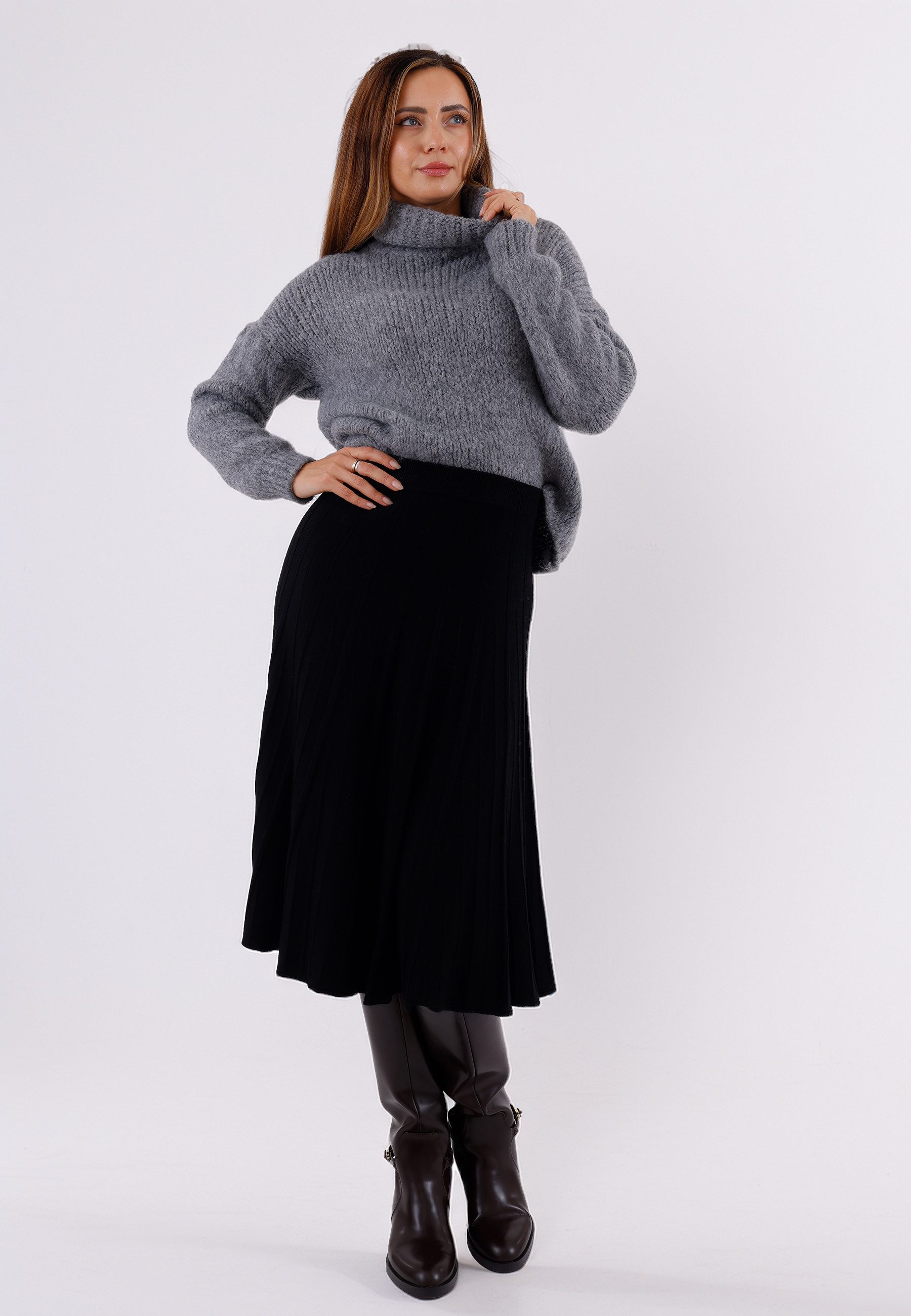 YC Fashion & Style Strickrock Eleganter Midirock aus Feinstrick - elastisch günstig online kaufen