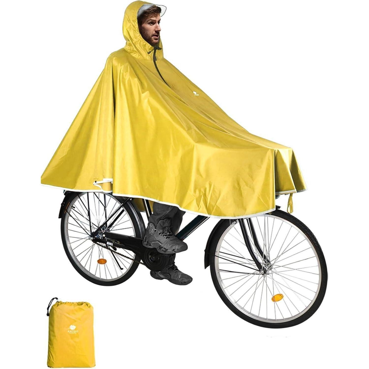 LuxusKollektion Campingstuhl Regenponcho Wasserdicht Fahrrad Kapuze Unisex Einheitsgröße Gelb