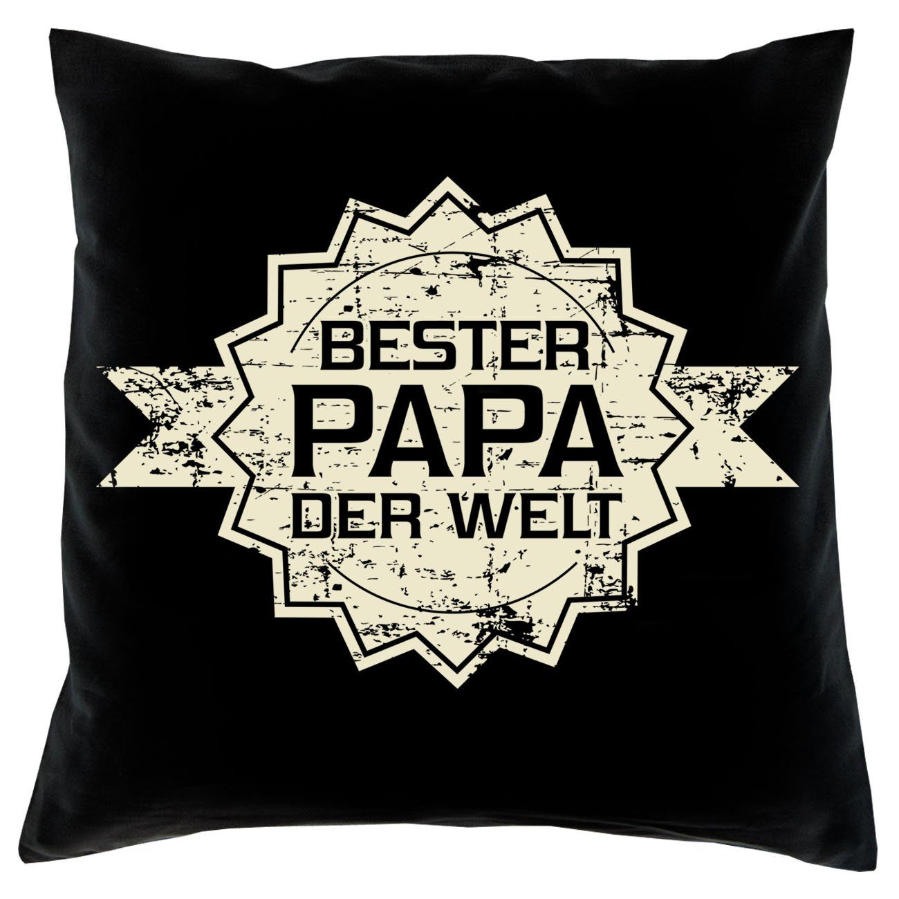 mit Dekokissen Stern Stern Kissen-Set dunkelgrün Urkunden, Mama Geschenkidee Papa Welt der Beste Bester Welt Geburtstagsgeschenk Geschenkset der Hochzeitstag Soreso®