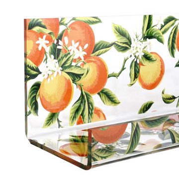my home Gewürzboard Orangen - Gewürzhalter aus Acrylglas - Küchenorganizer, 1-tlg., Acrylleiste - Badezimmerablage - bedruckt - Inkl. Schrauben & Dübel