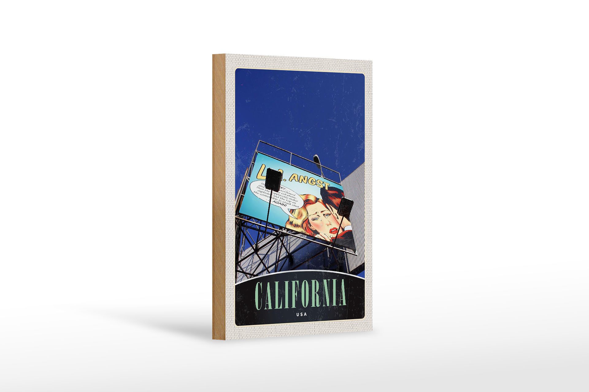 Femer GmbH Holzbild Reise 12x18 cm California Amerika USA Schauspieler, (1 St), Glatte Holzfaserplatte (MDF), vorn beschichtet