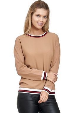 Decay Sweatshirt mit gestreiften Bündchen