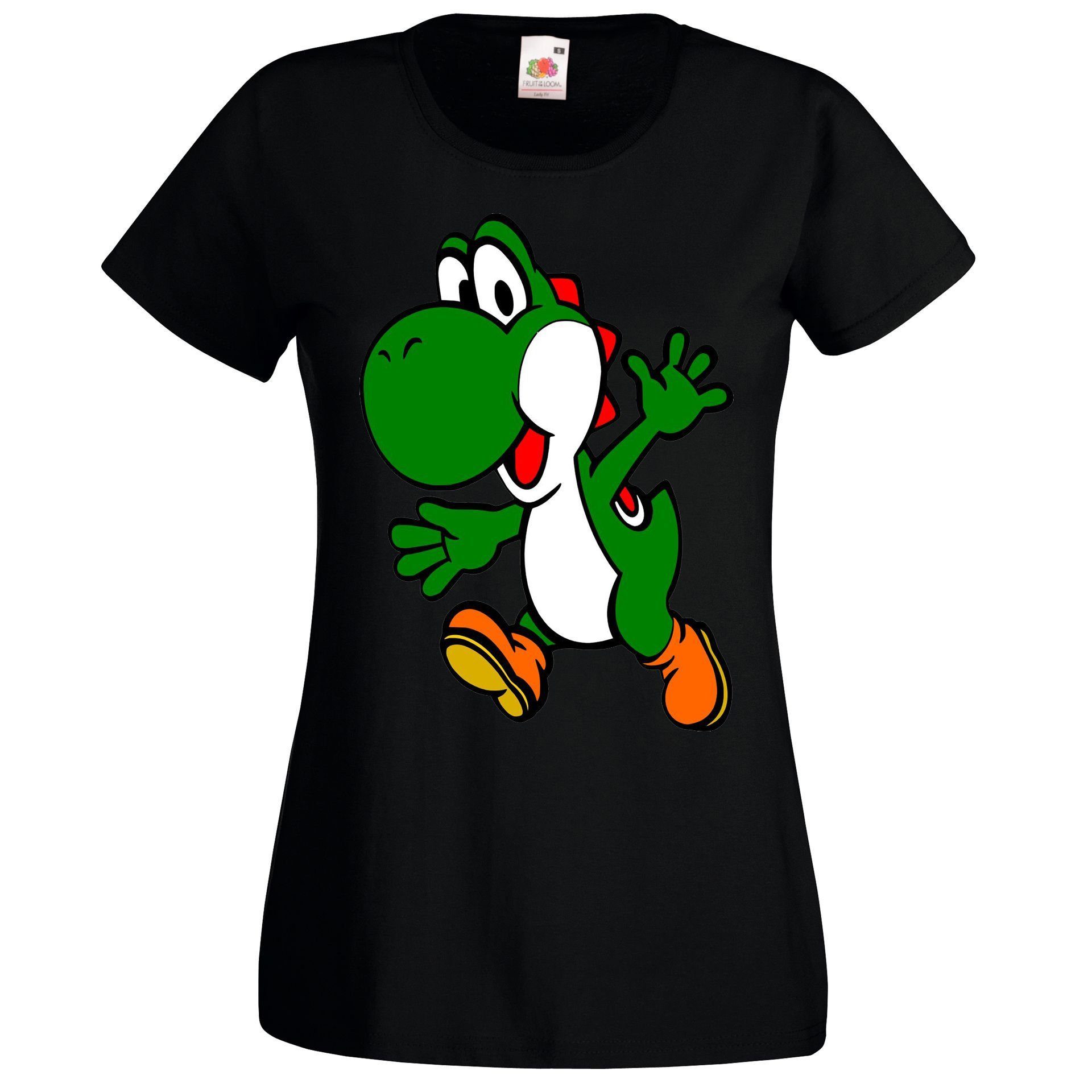 Youth Designz Print-Shirt Yoshi Damen T-Shirt Gaming Fun Print für Frauen mit modischem Retro Aufdruck