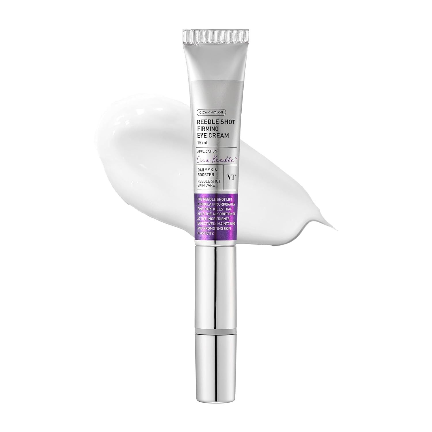 VT Cosmetics Anti-Aging-Augencreme Reedle Shot Lifting Eye Cream 15 ml - Augencreme mit Collagen, Vibrierender Kühlapplikator, cica reedle technologie, peptid-komplex, kollagen-extrakt