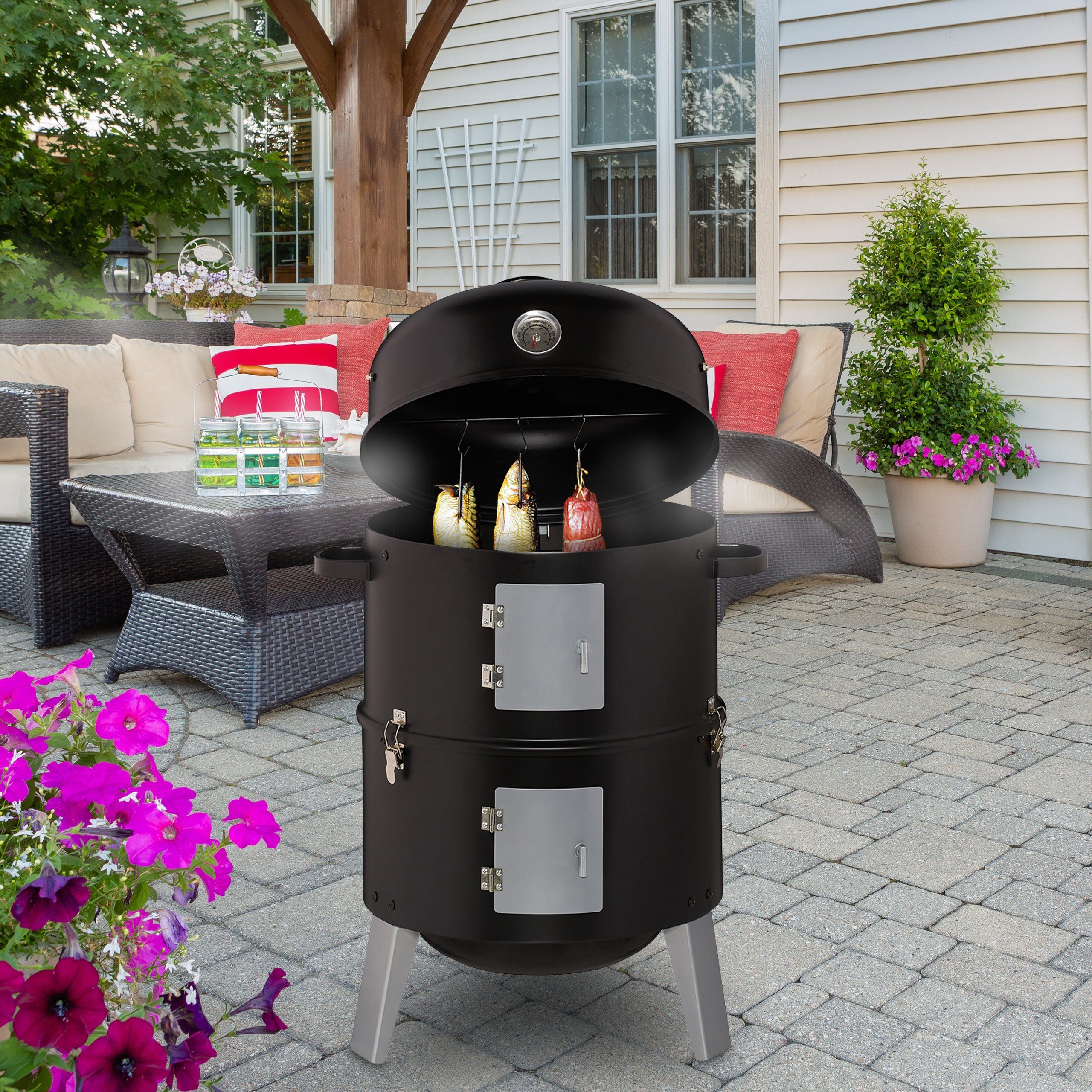 relaxdays Smoker Räuchertonne