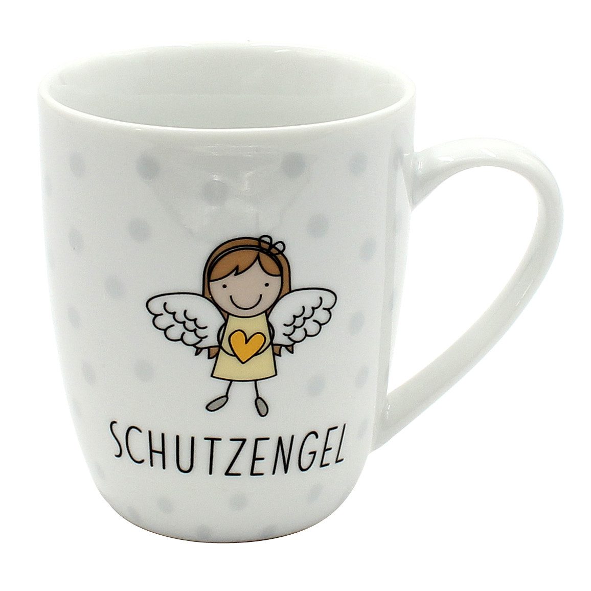 Dekohelden24 Tasse Kaffeebecher / Tasse aus Porzellan, Motiv: Schutzengel, Porzellan, Spülmaschinengeeignet.