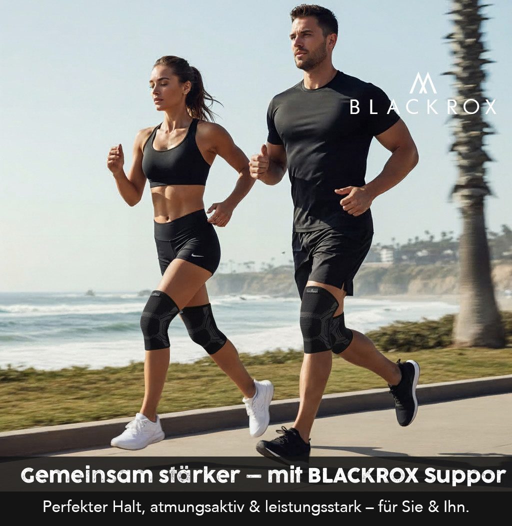 BLACKROX Kniebandage [Vergleichssieger 2025] Gr. S-XL, V1, Damen & Herren