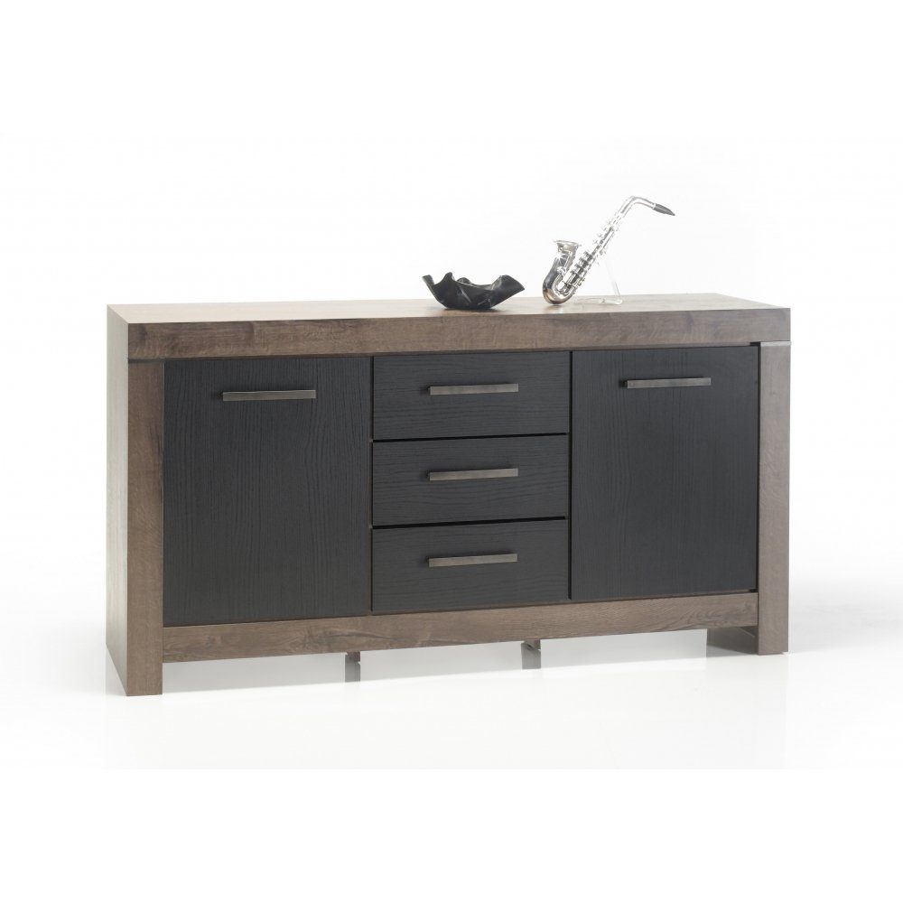 HBZ Kommode Kommode BALIN Sideboard Canyon Eiche Nb. / Schwarz